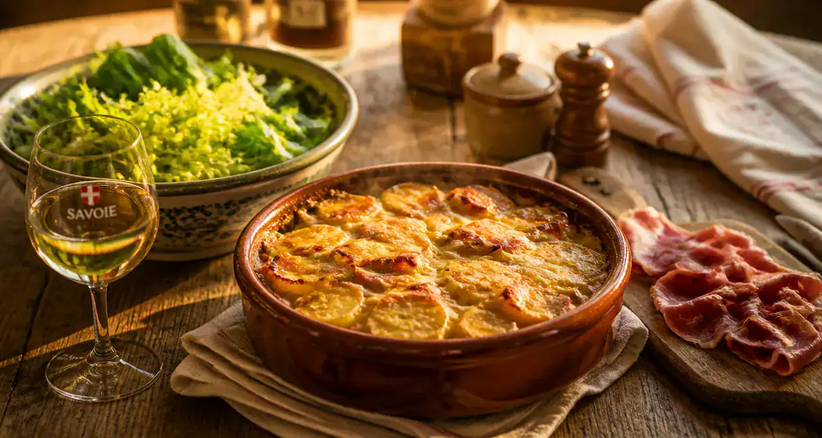 tartiflette accompagnement salade et jambon