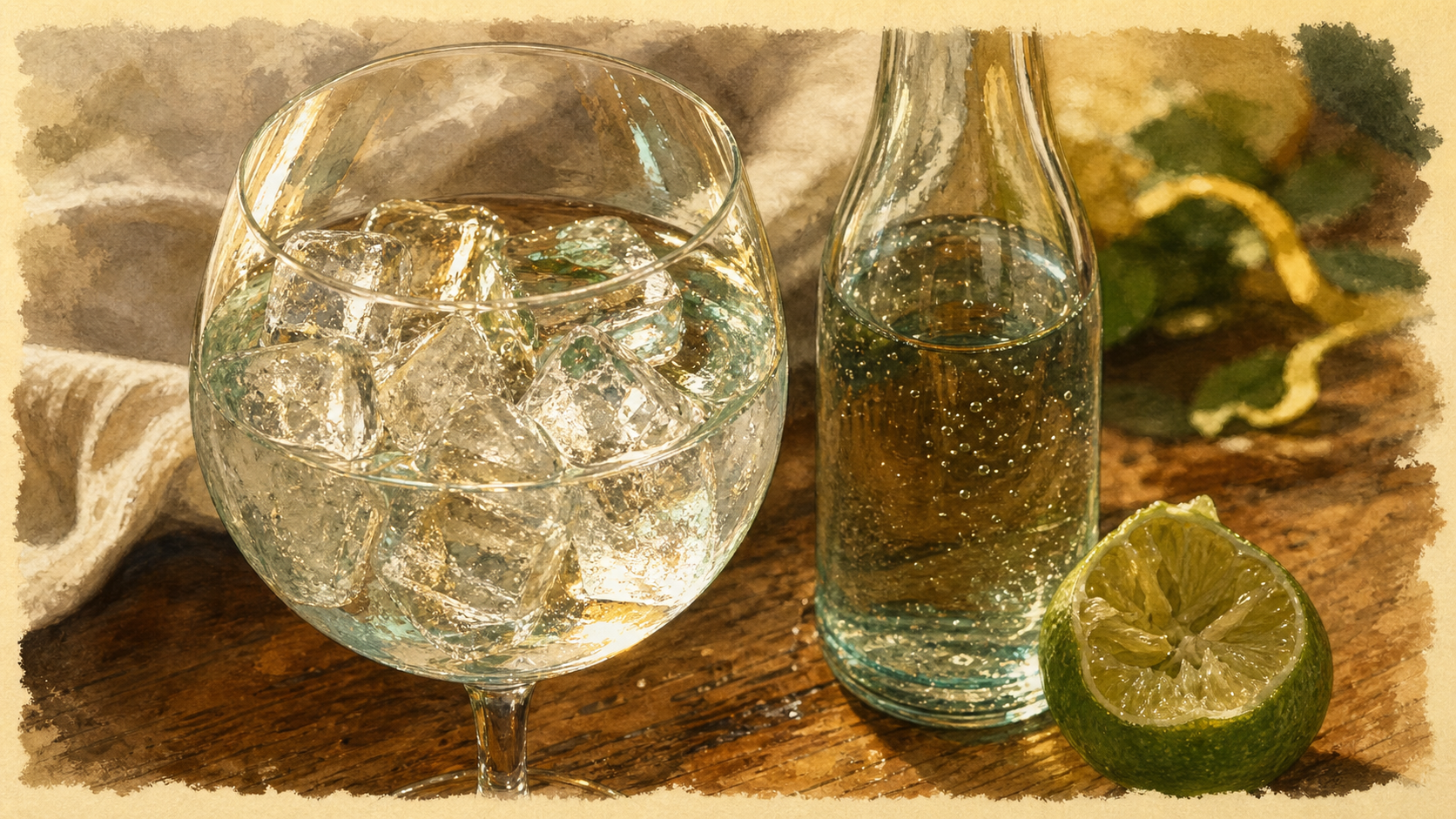 Tonic water : verre Gin Tonic à la quinine