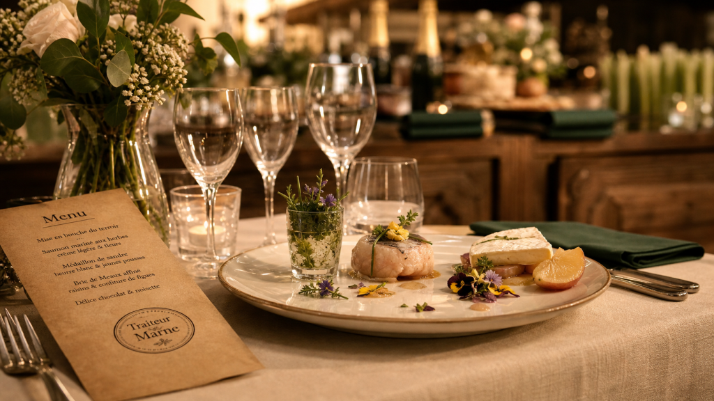 Traiteur dans la marne : table de réception chic et service traiteur