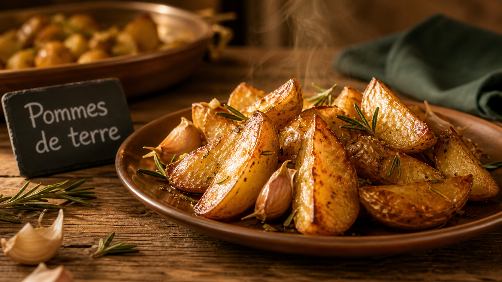 Accompagnement de pommes de terre : rôties aux herbes croustillantes