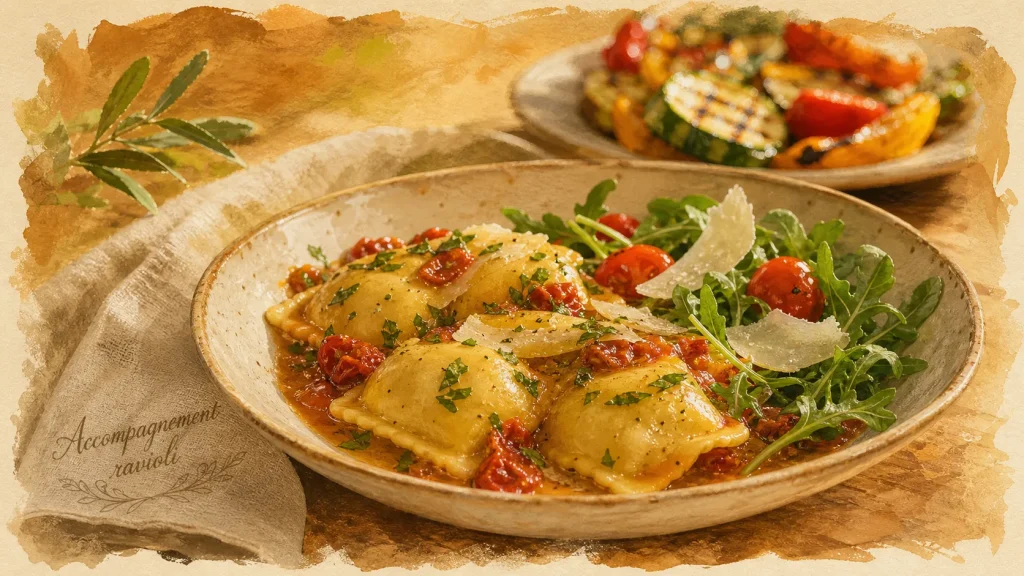 Le bon accompagnement pour ravioli : sauce, légumes et menu équilibré