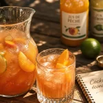 Cocktail facile et pas cher en pichet, punch pêche-rose