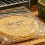 Congéler pate feuilletée -18°C : pâte emballée au congélateur