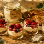 Dessert crème fraîche rapide en verrines, 15 minutes, crème fraîche vanillée et fruits rouges