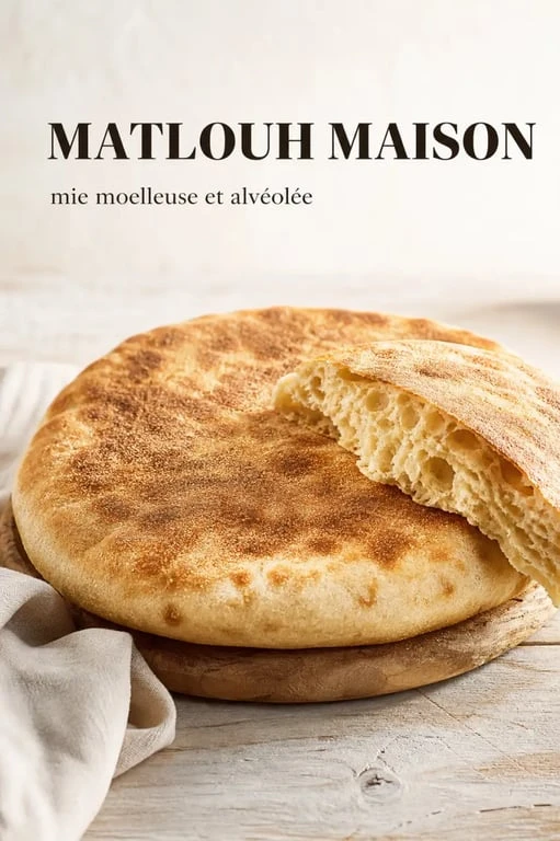 Recette matlouh maison doré et moelleux sur table rustique