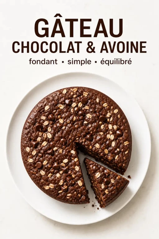 Gâteau chocolat flocon d'avoine healthy sur une assiette