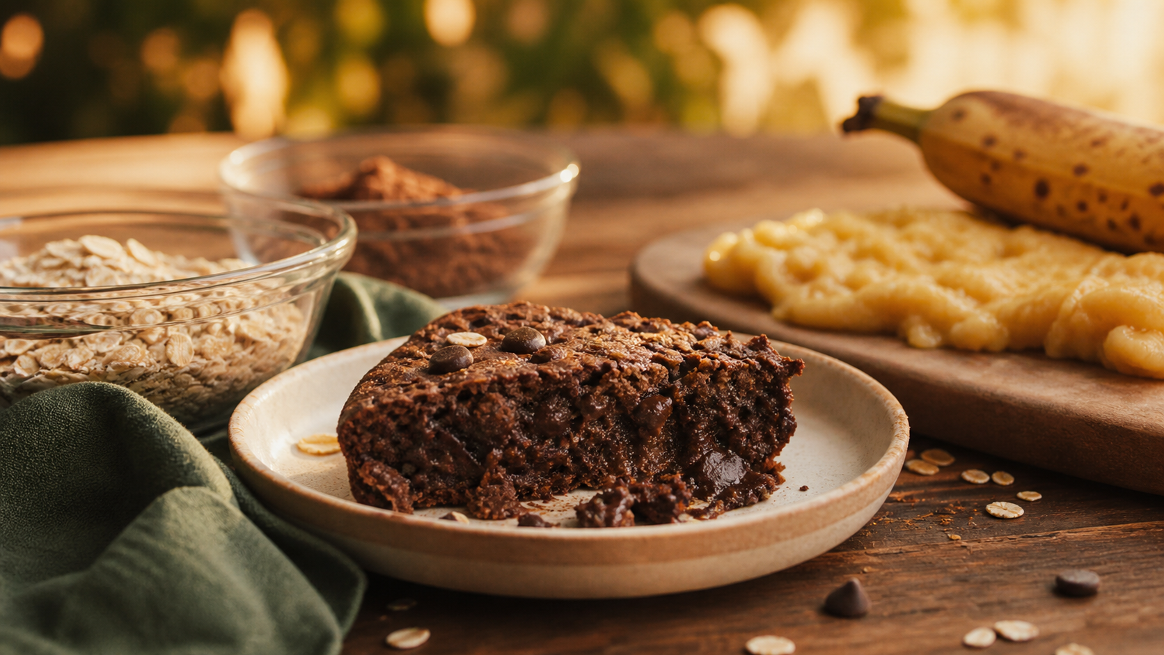 Gateau chocolat flocon d'avoine healthy, moelleux au cacao