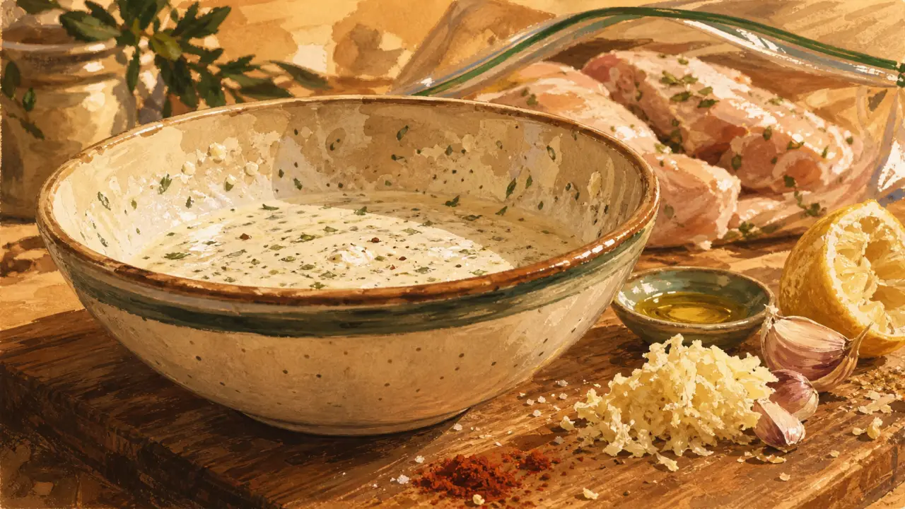 Marinade pour attendrir le poulet au yaourt, citron et sel