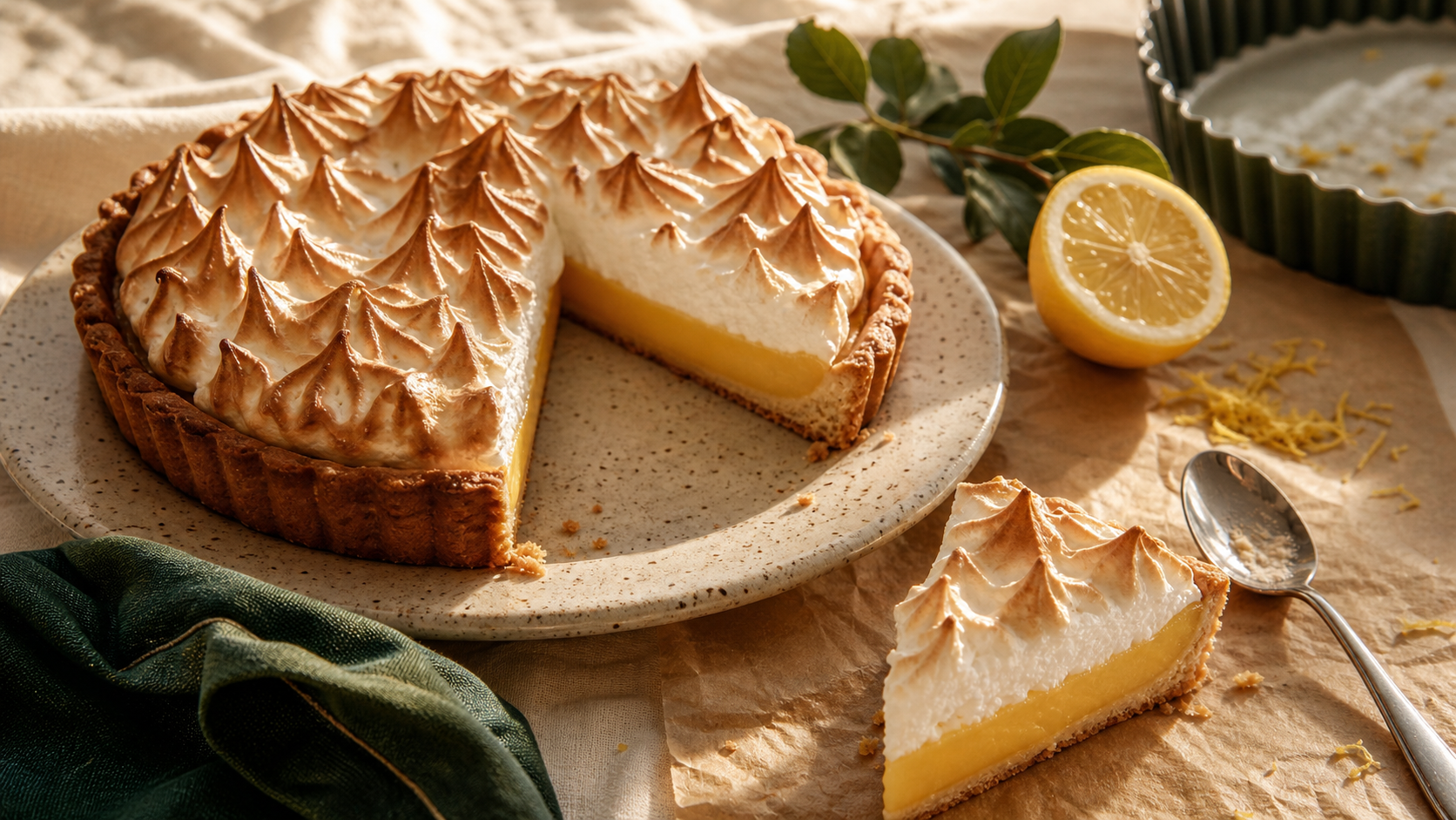 Pie lemon maison : lemon curd onctueux et meringue dorée