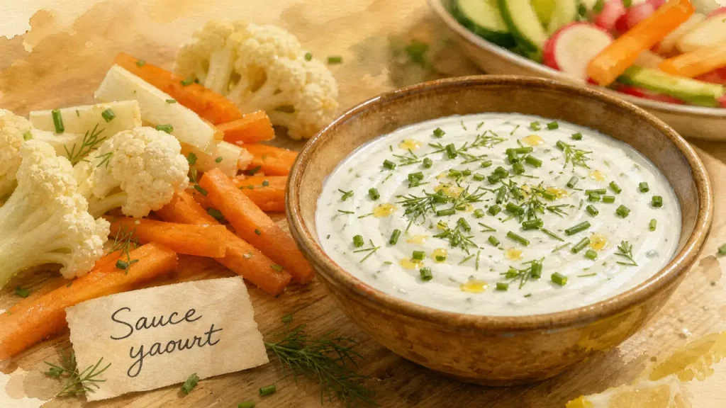 Sauce au yaourt pour crudités : 4 variantes saines et gourmandes
