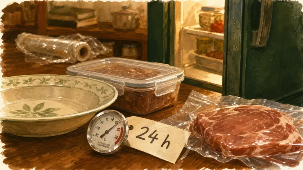 Viande décongelée au frigo : 24 h, 3 à 4 jours et les signes d’alerte