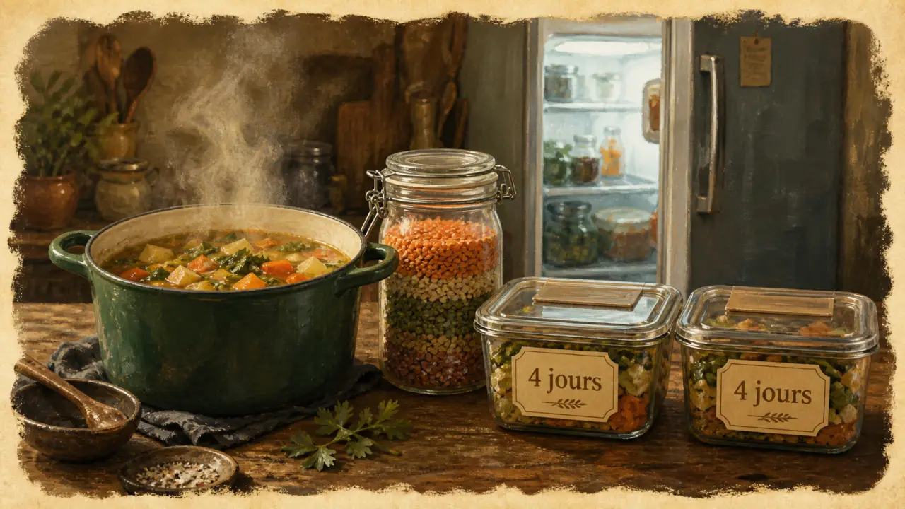 Combien de temps se garde une soupe maison au réfrigérateur : 4 jours à 1 semaine