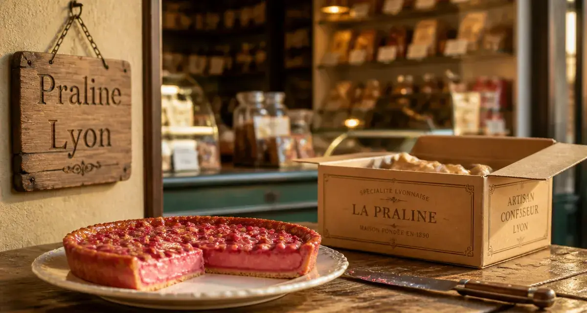 Dessert lyon : tarte à la praline rose, Lyon