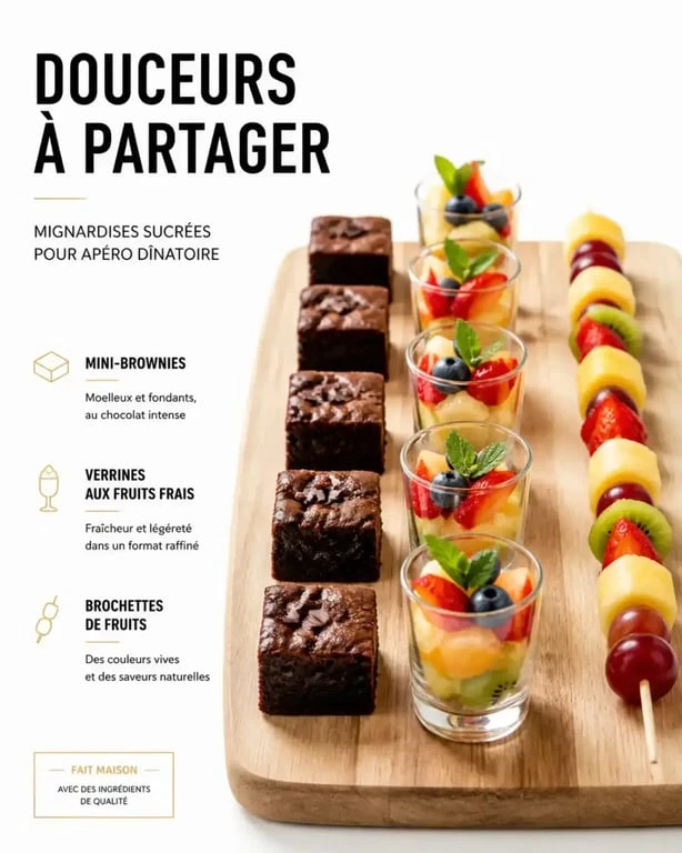 Idées de dessert pour un apéro dînatoire avec des mignardises sucrées et verrines