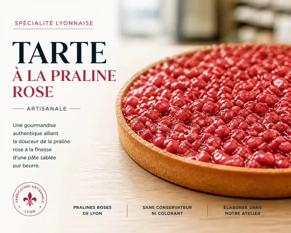 Tarte à la praline rose, dessert incontournable à Lyon