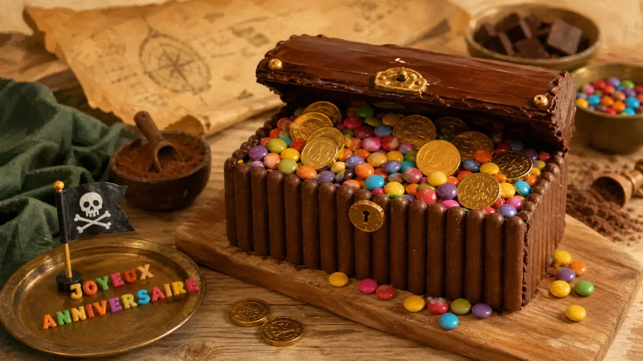 Gateau rigolo anniversaire au chocolat avec smarties et décors faciles