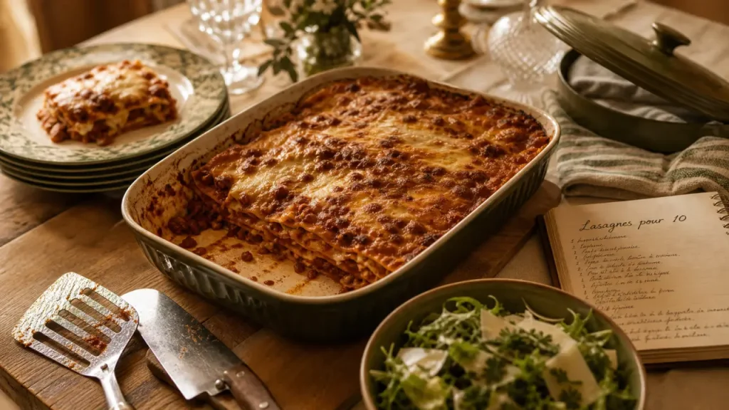 Lasagnes bolognaises pour 10 personnes : quantités justes et repas sans stress