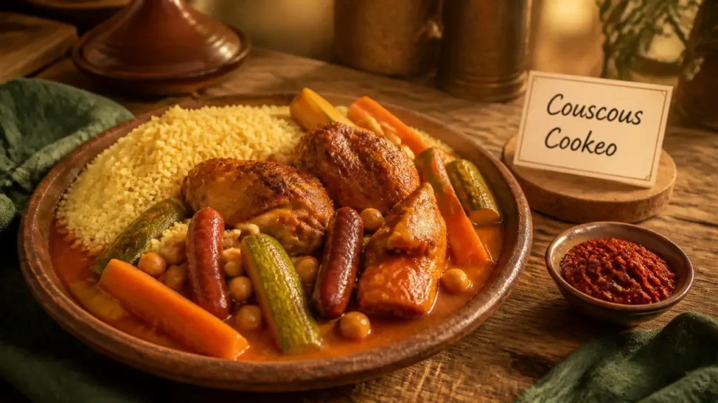 Couscous au Cookeo en 30 minutes, avec poulet, merguez et semoule à part