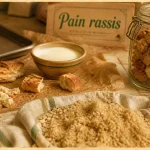 Pains rassis : croûtons dorés et chapelure maison sur table en bois