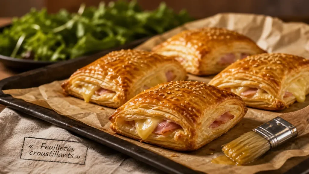 Feuilleté salé croustillant : pâte froide, garniture sèche et cuisson dorée