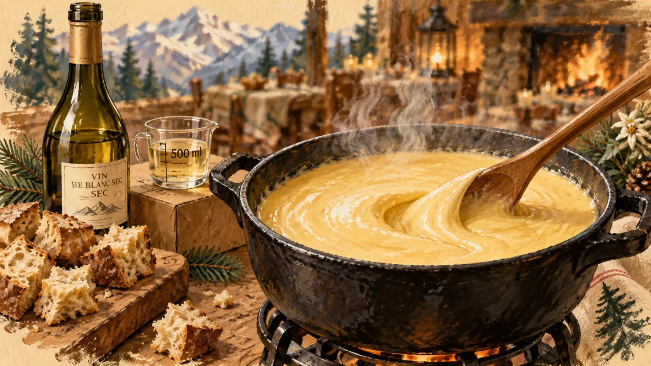 Combien de vin blanc pour 1kg de fondue savoyarde : 500 ml
