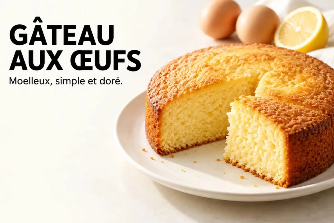 Gâteau aux œufs moelleux fait maison avec une mie tendre