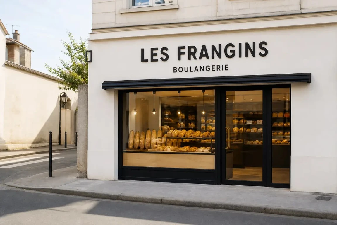 Boulangerie les frangins façade extérieure avec enseigne de quartier
