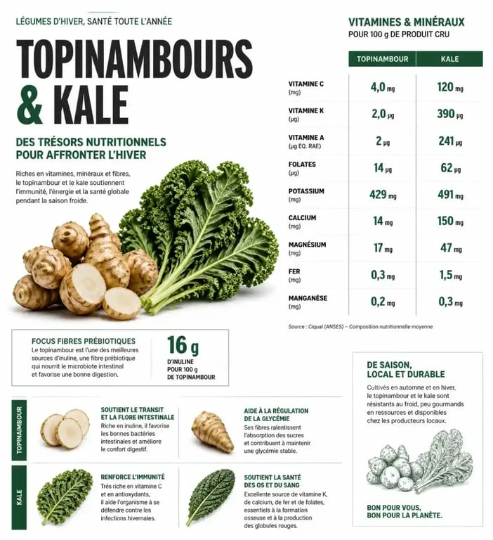 Bienfaits nutritionnels des légumes de décembre