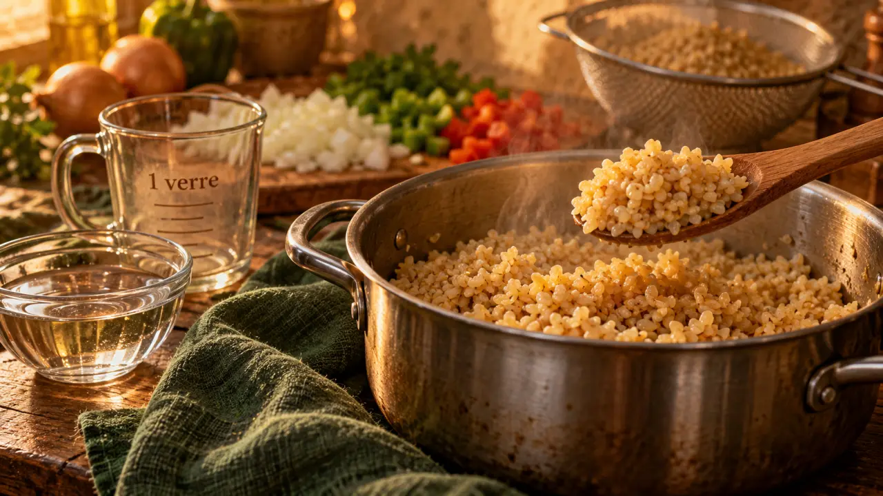 boulgour cuit moelleux, grains séparés
