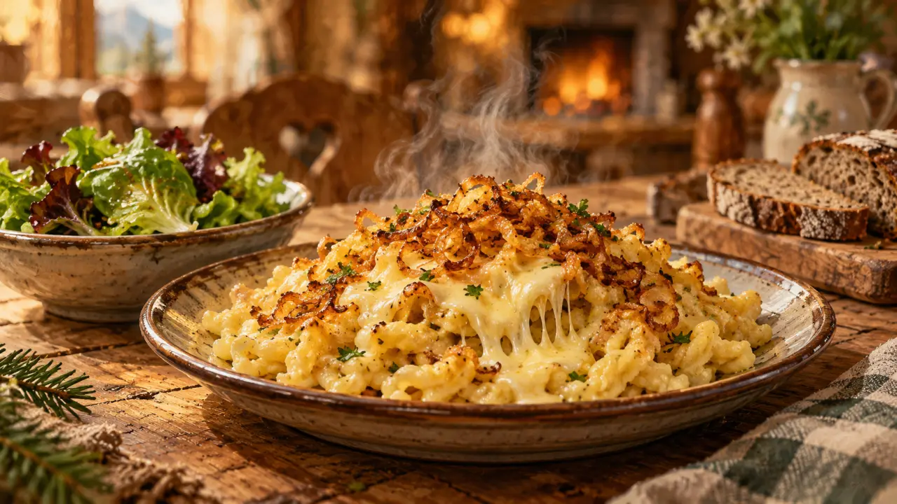 Käsespätzle aux oignons, cuisine allemande ou française