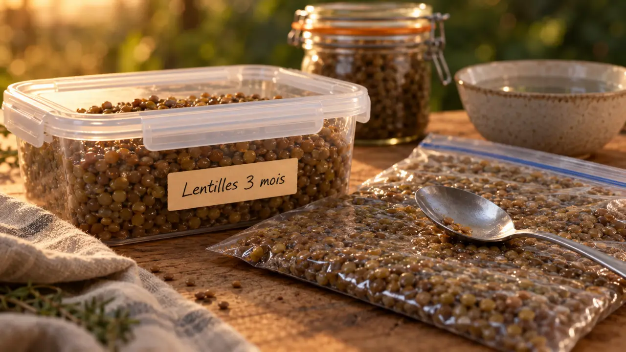 Peut on congeler des lentilles cuites : boîte et sac au congélateur, 3 mois