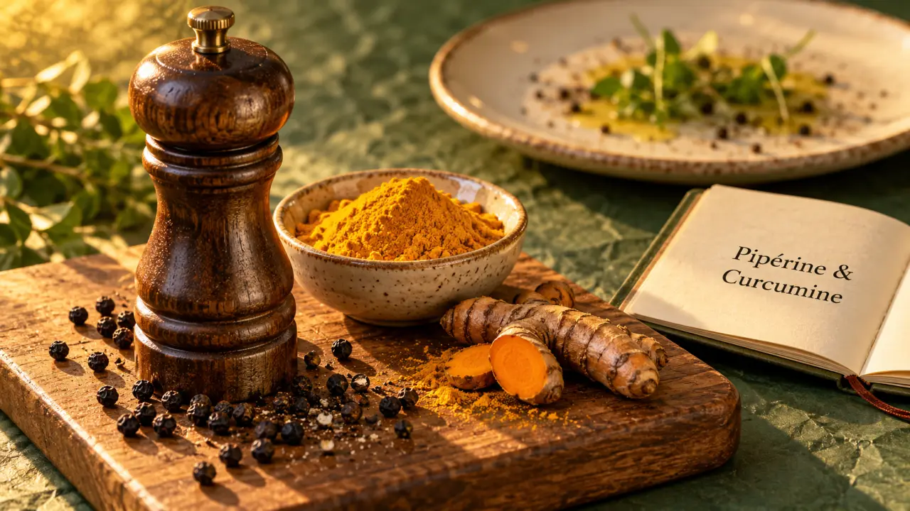 Pourquoi consommer du curcuma avec du poivre noir : absorption par la pipérine