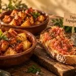 Recette des tapas espagnol : apéritif gourmand, patatas bravas et pan con tomate