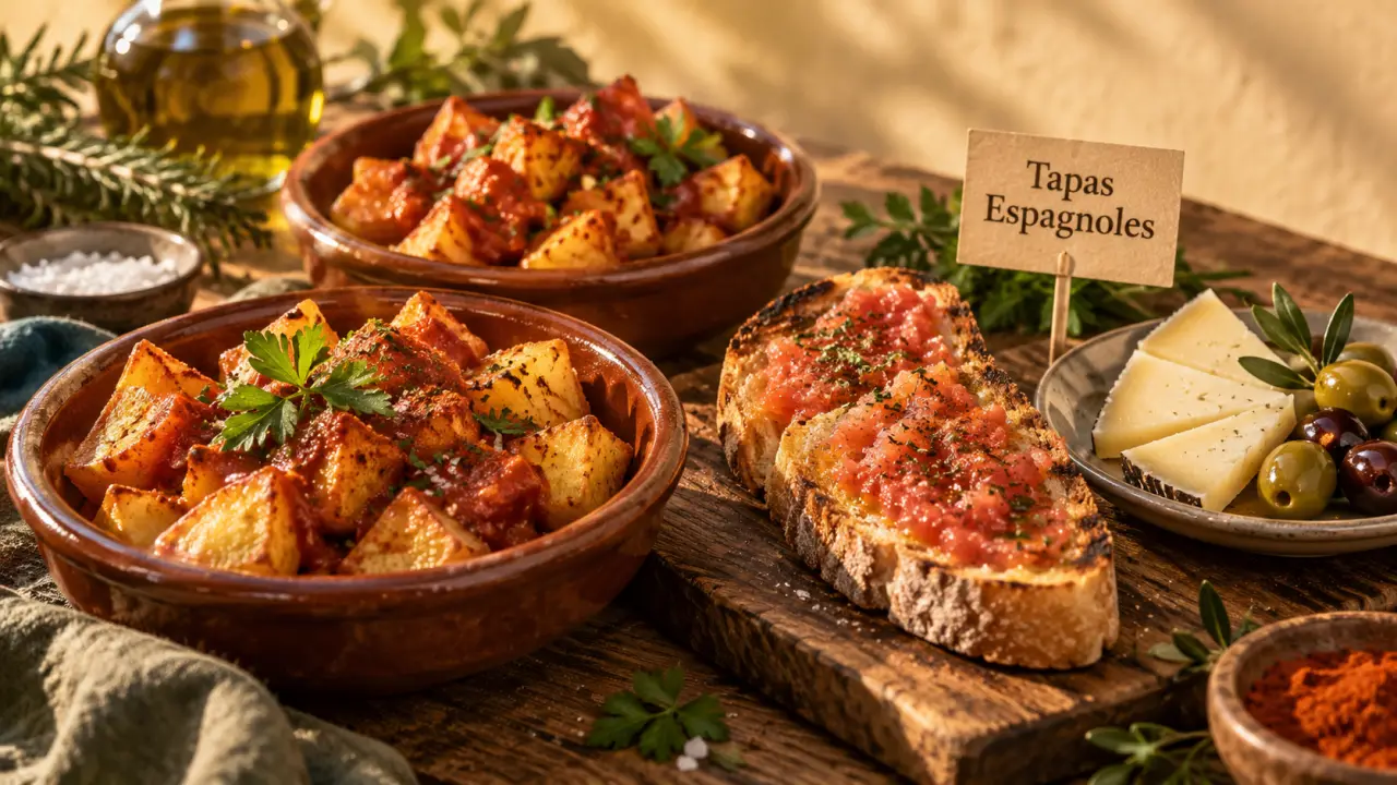 Recette des tapas espagnol : apéritif gourmand, patatas bravas et pan con tomate
